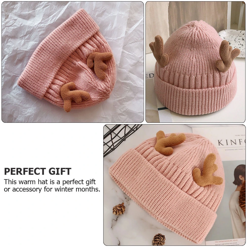 1Pc Fashion Hedging Christmas Antlers Knitted Winter Warm Hat