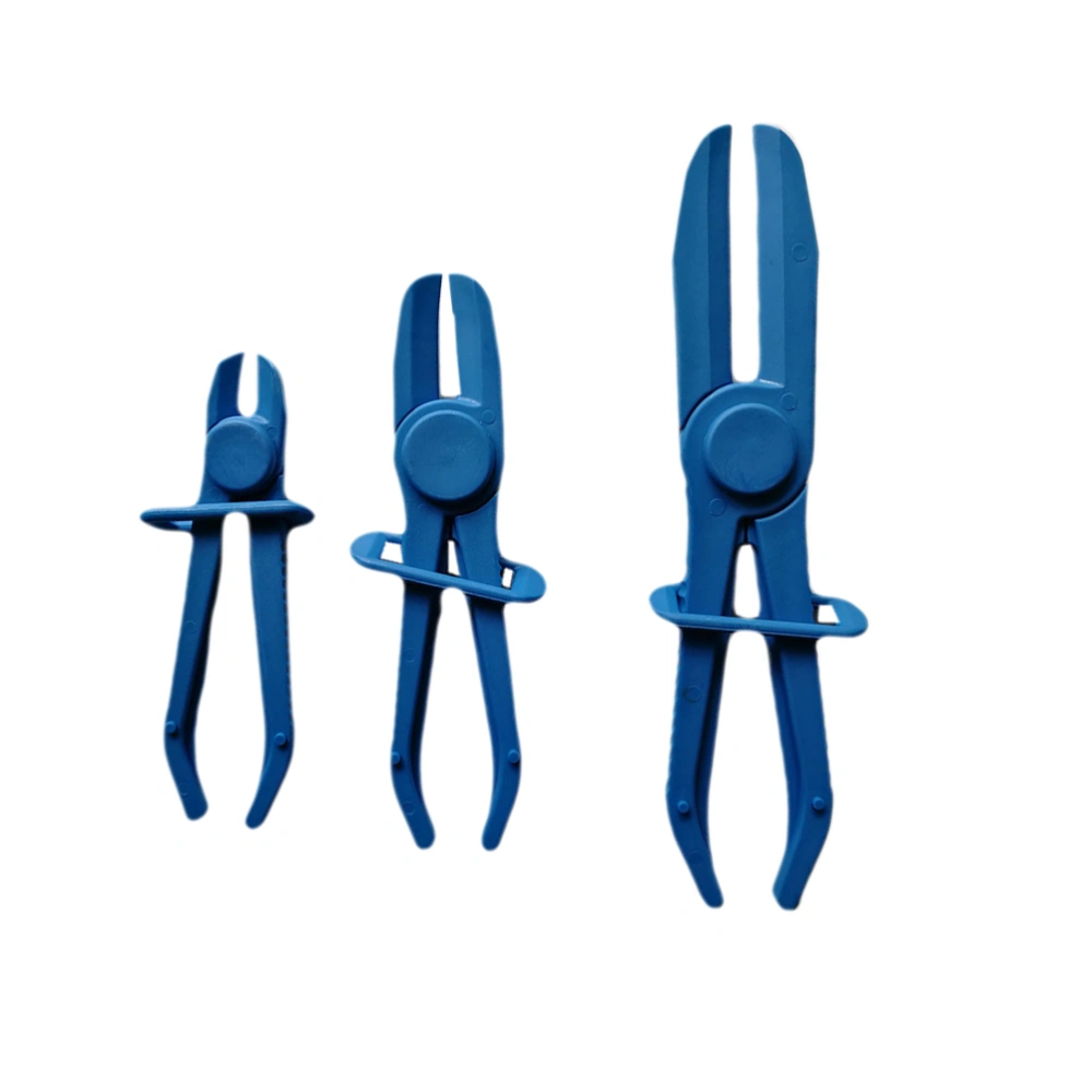 3pcs Auto Repair Plastic Pliers Car Tubing Clamp Tool Plastic Tubing Shut-off Pliers Tubing Sealing Pliers Fuel Water Line (Blue)