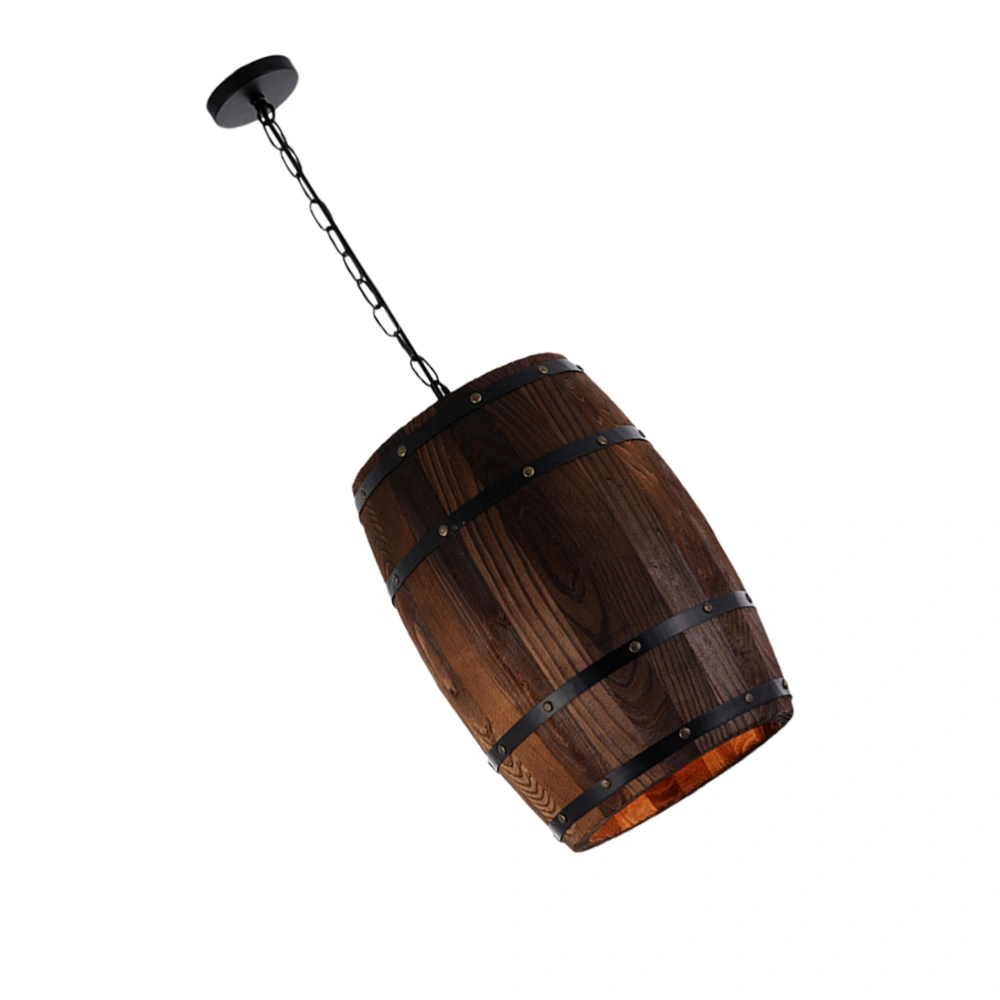 Wooden Cask Ceiling Lamp Industrial Style Retro Ceiling Lamp Wooden Wine Barrel Chandelier (withour Bulb)