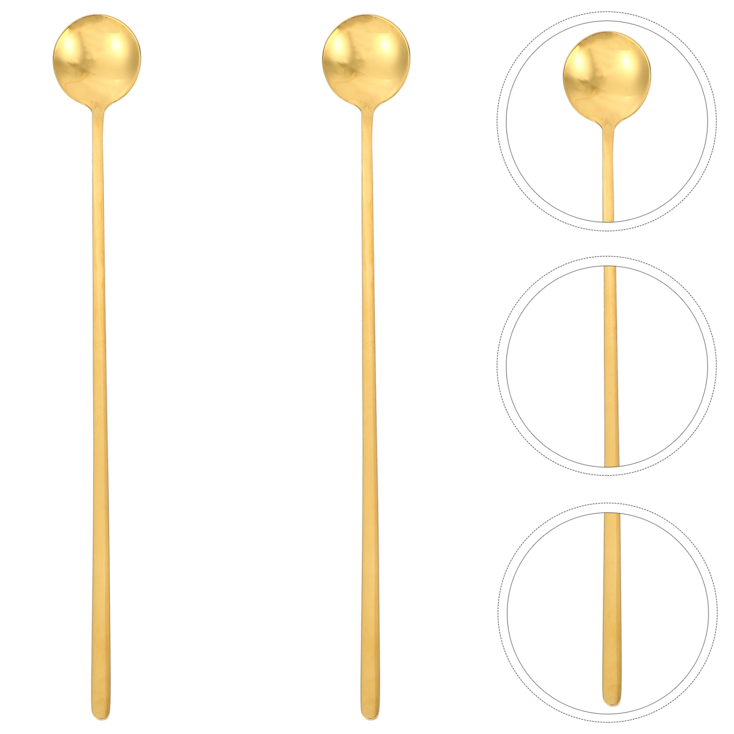 2pcs Stainless Steel Coffee Stirring Spoons Dessert Spoons Durable Food Spoons