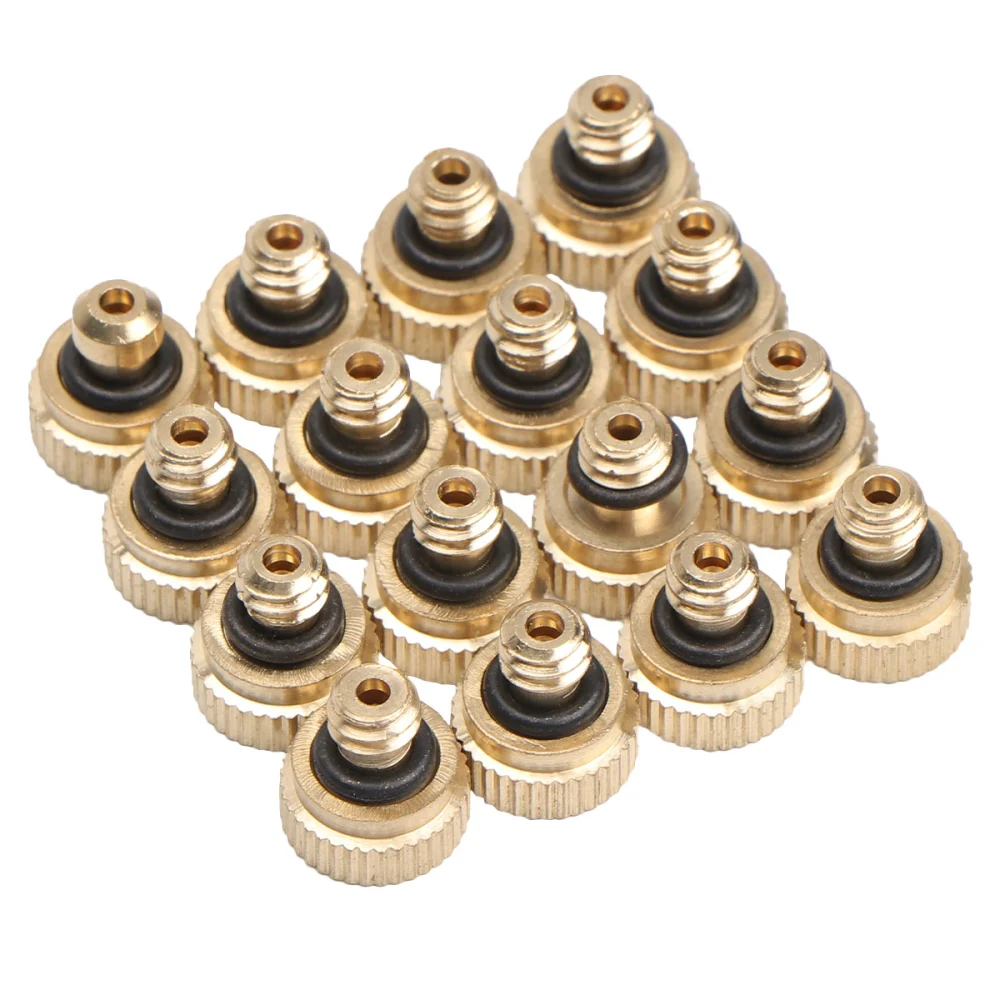 16pcs Misting Nozzles Brass Lead-free Misting Nozzles for Outdoor Cooling System 3mm Orifice