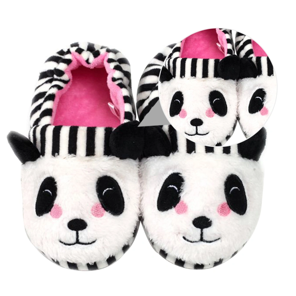 1 Pair of Adorable Children Slippers Kids Warm Slippers Cartoon Panda Slippers