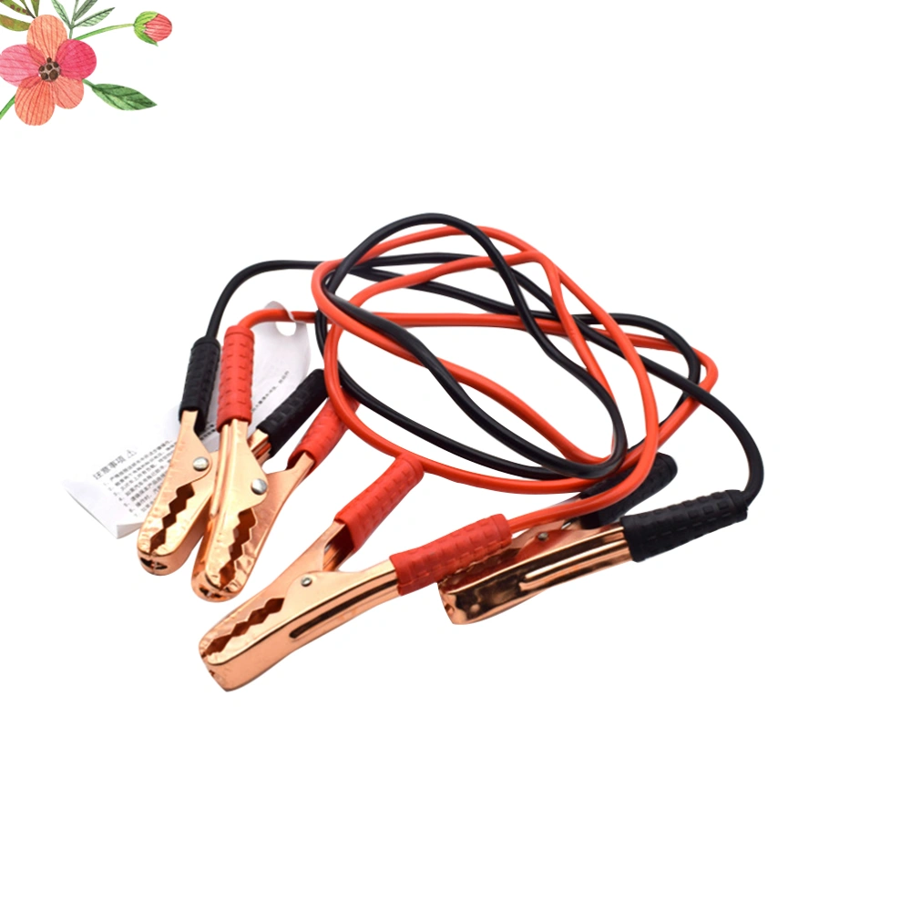 2.2M 500A Car Battery Power Emergency Cable Jump Start Firing Line Power Wire Copper Clip Clamp Boost Cord (Black and Red)