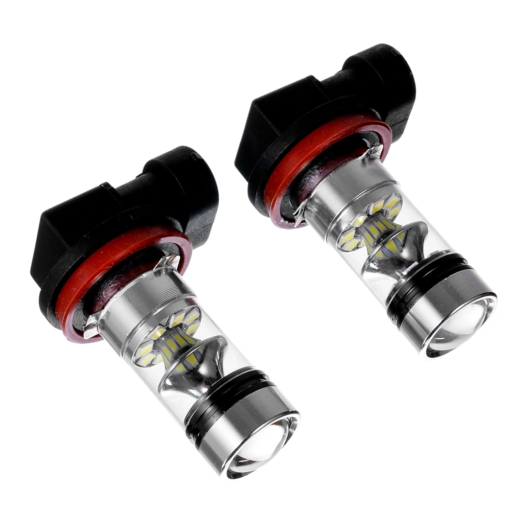 1 Pair H8/H9/H11 100W 12-24V 20-SMD 1000LM 6000K Light Bulbs Used for Car Fog Light Headlight Brake Parking Tail Light