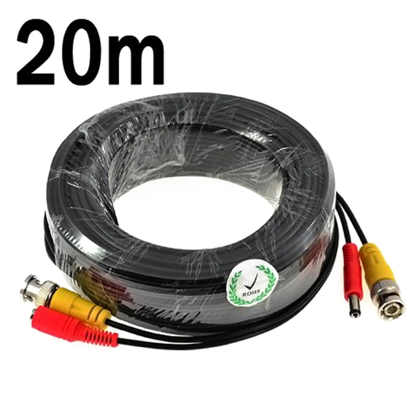 20M BNC Video Power Cable for CCTV Camera DVR Security System