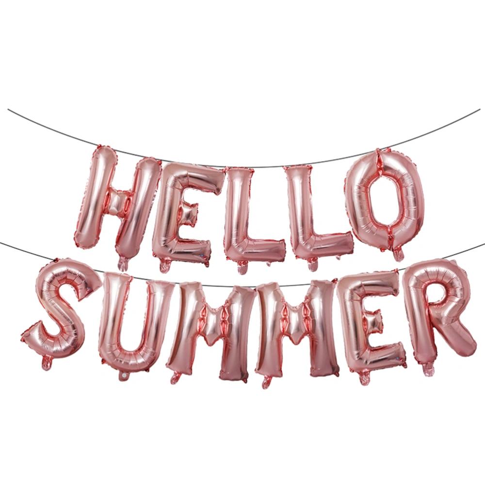 16 Inch Summer Party Balloons Aluminum Foil Rosy Gloden Letter Design Balloons Banner Decoration