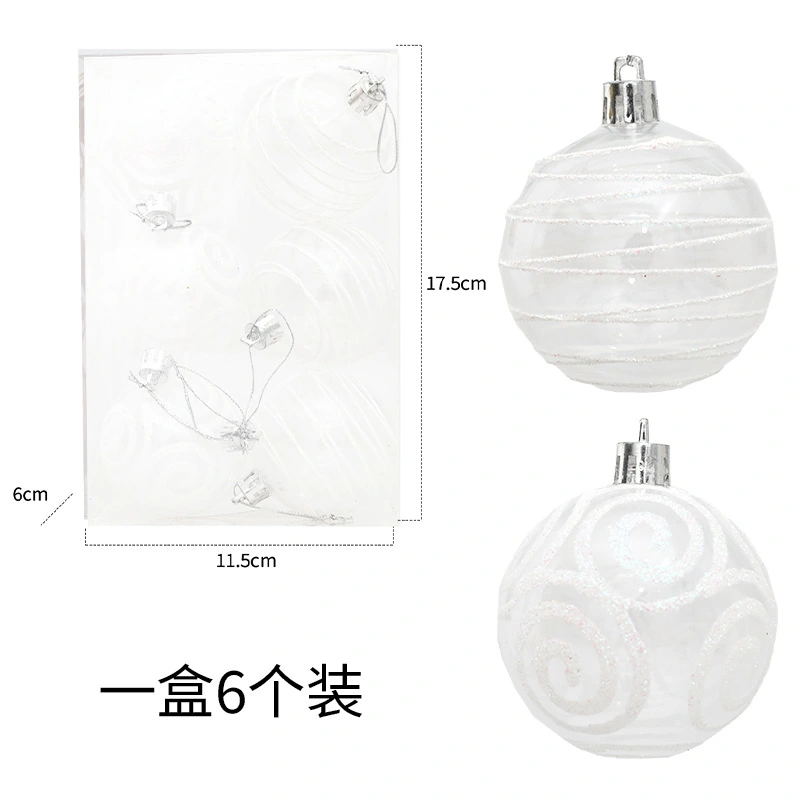 6Pcs Christmas Baubles Xmas Tree Ball Ornament Hanging Decorations for Xmas Party Festival