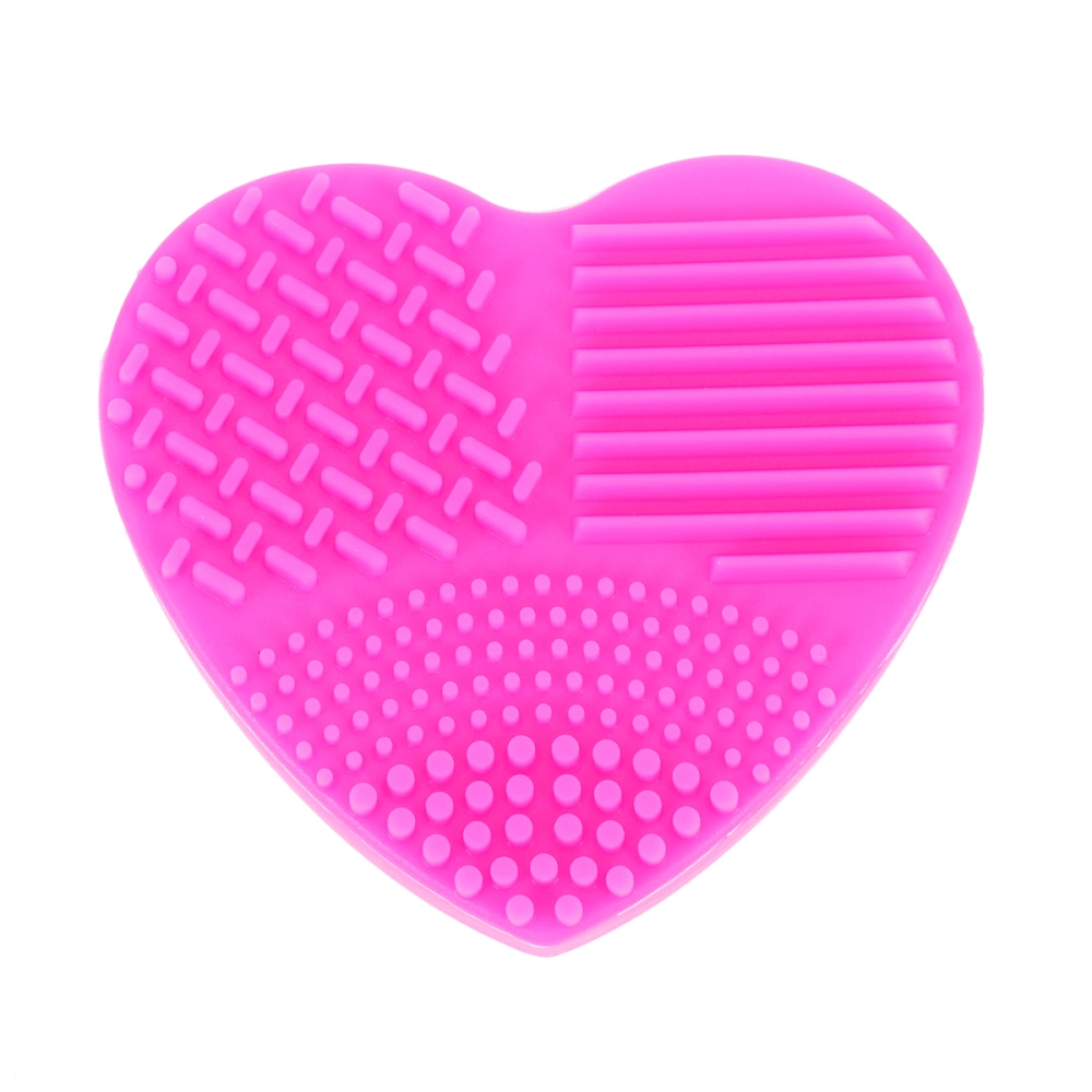 Silicone Heart Shaped Washing Tools Cleaning Tool Scrubber Cleaning Pad (Rose Red)