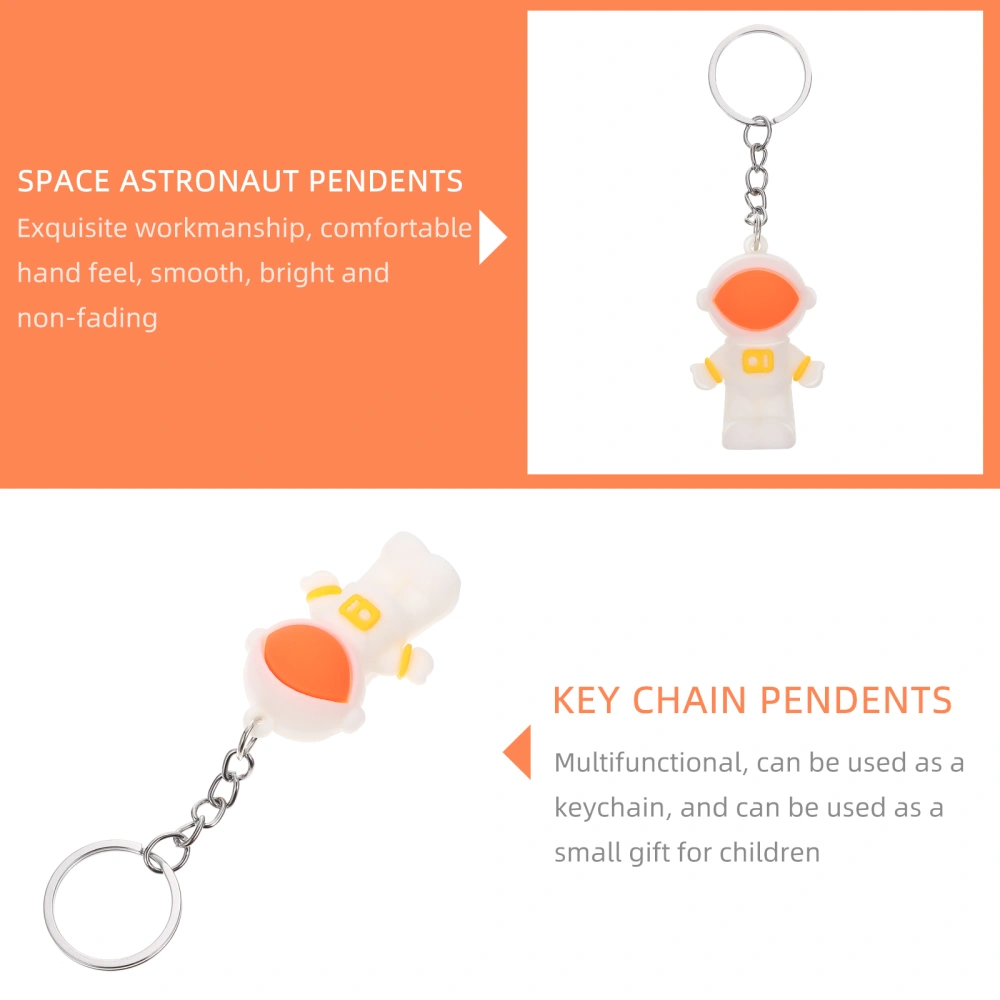 5pcs Space Astronaut Pendents Key Chain Bag Key Hanging Decors (White, Orange)