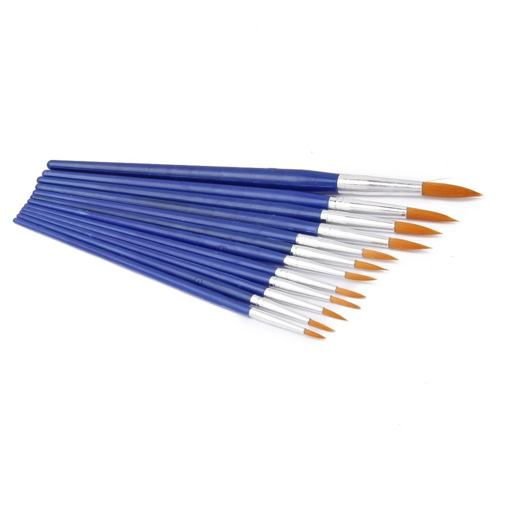 12pcs Wooden Artist Pointed Brush Set for Oil Paint Acrylic Paint (Blue)