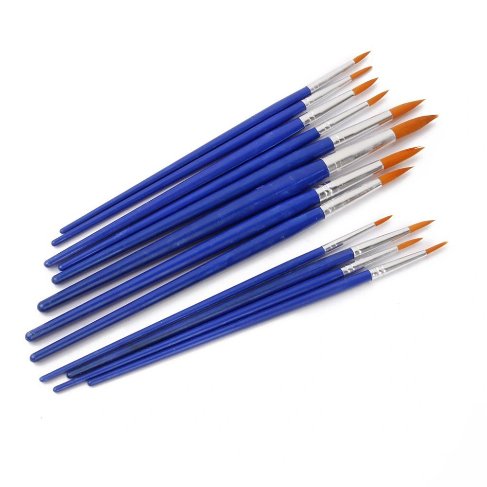 12pcs Wooden Artist Pointed Brush Set for Oil Paint Acrylic Paint (Blue)