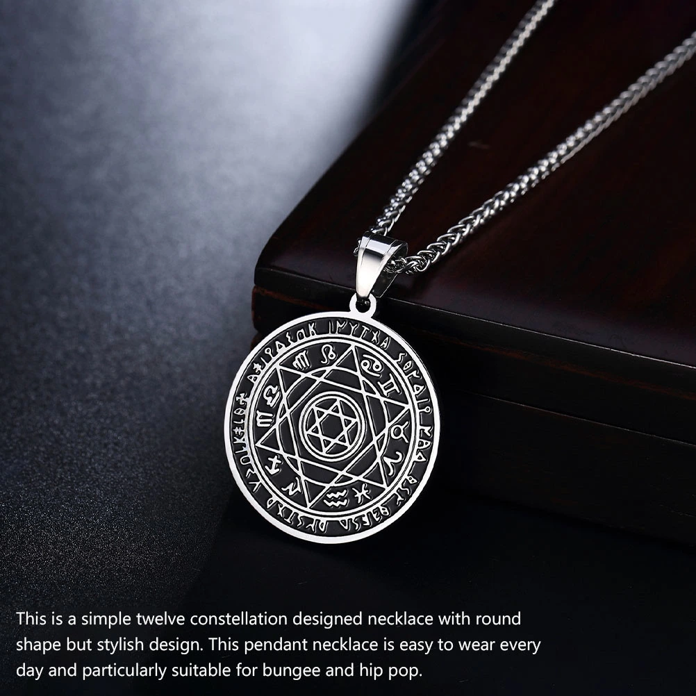 1pc Simple Stainless Steel Necklace Hip Hop Bungee Neck Pendant (Silver)