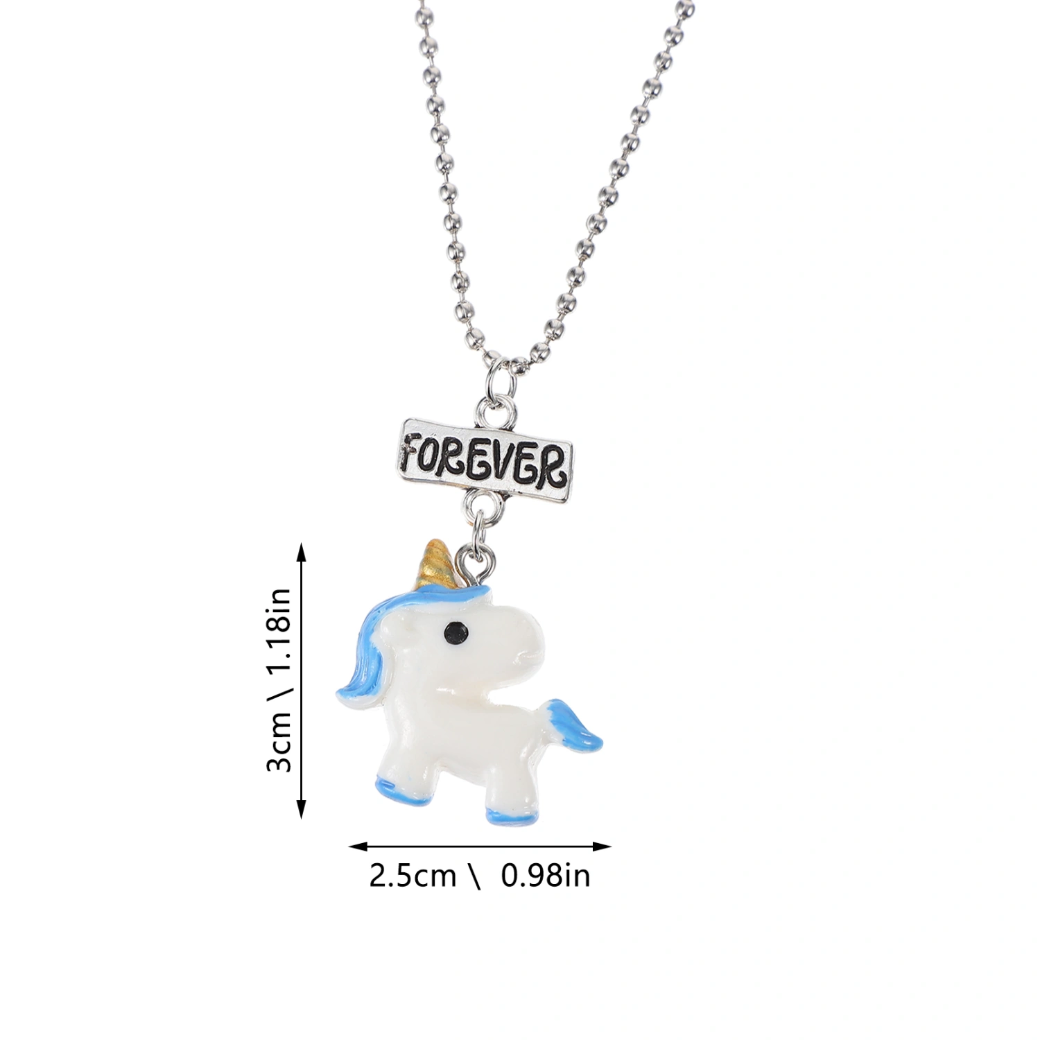 3pcs Best Friend Forever Necklaces Unicorn Pendant Necklaces for Children