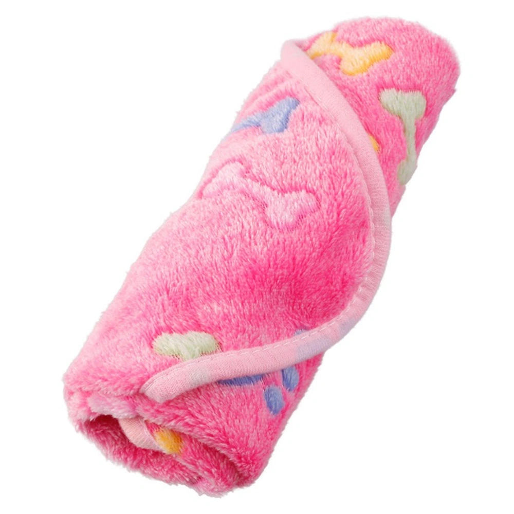 Puppy Blanket Pet Cushion Small Dog Cat Bed Warm Sleep Mat Pet Dog Cat Puppy Kitten Fleece Blanket Bone Cushion 60x40CM (Pink)