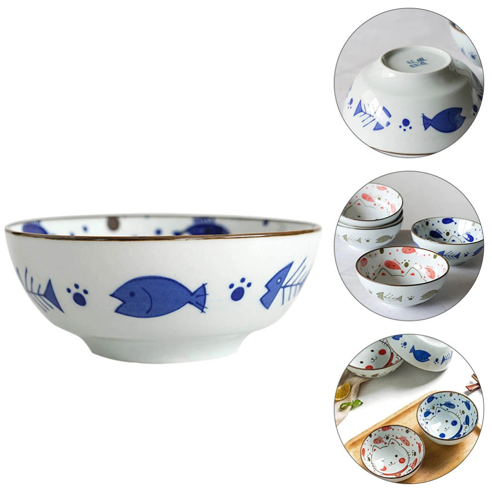 1pc Japanese Style Fruit Bowl Salad Bowl Ceramic Noodle Bowl Tableware for Home