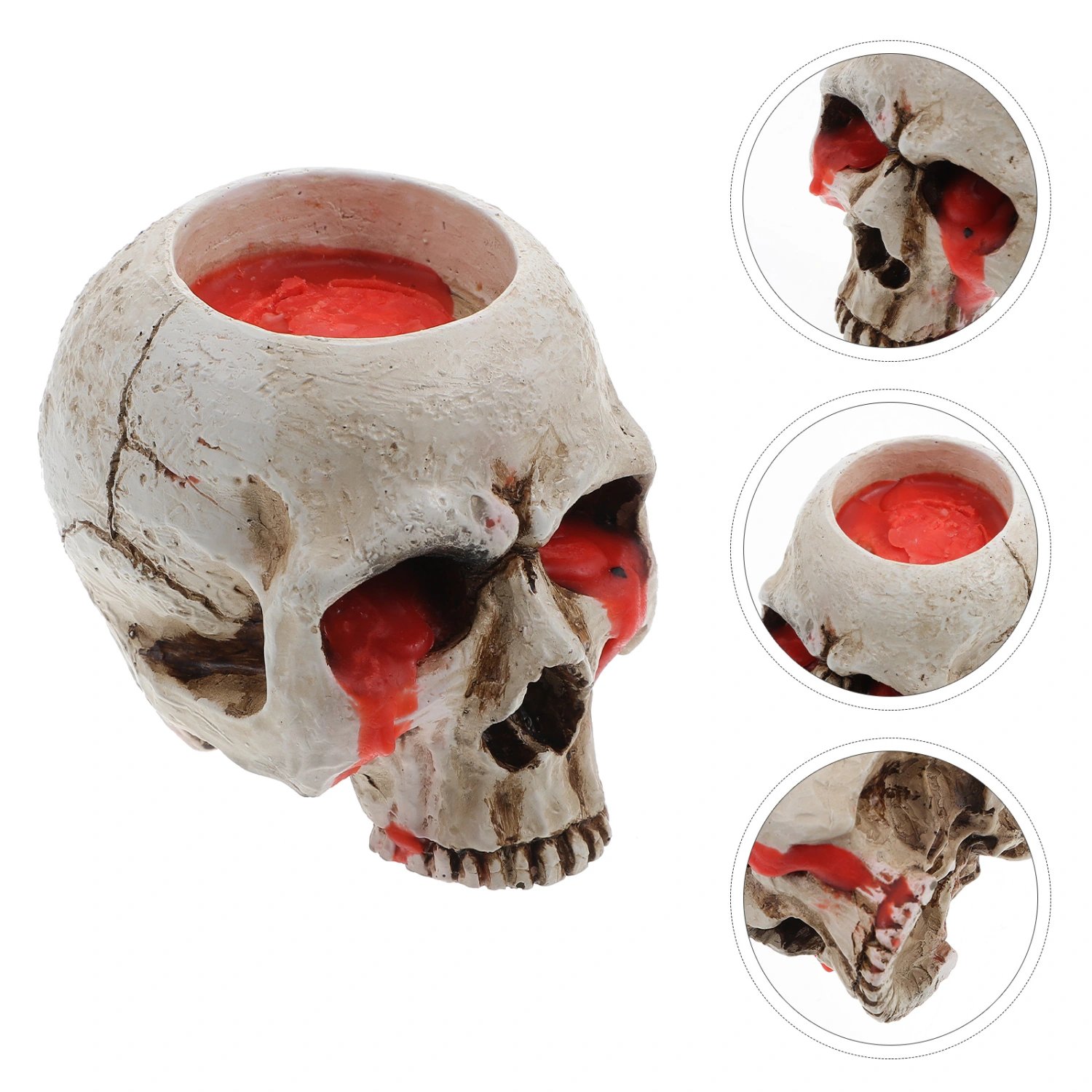 Skull Shaped Candle Holder Skull Head Adornment Halloween Desktop Decor