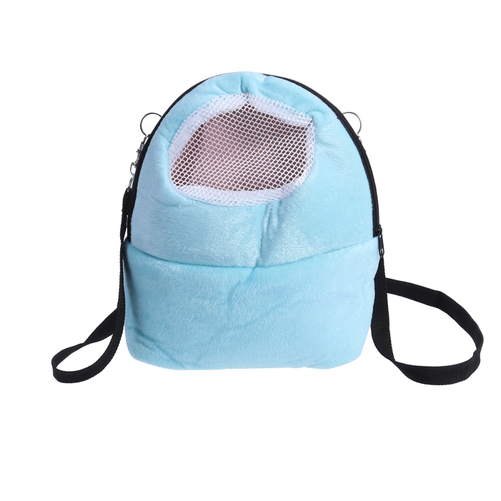 Pet Carrier Bag Hamster Portable Breathable Outgoing Bag for Small Pets Size L (Blue)