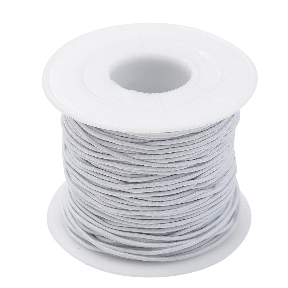 1 Roll of 1.2mm 50m Elastic String DIY Handmade Beads String DIY Elastic Cord Neckalce Bracelet DIY Material 4 Core (White)