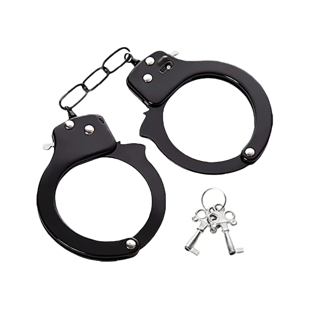 1 Set Halloween Stainless Steel Handcuffs Prisoner Prop for Cosplay Role Play