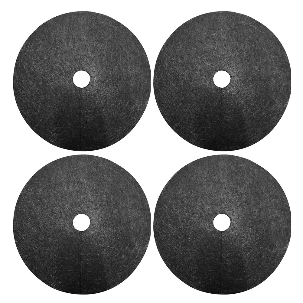 10pcs Weeding Cloth Non-Woven Gardening Biodegradable Weed Control Fabric Ground Cover Agriculture Orchard Weeding Cloth (Black, the Diameter of the Outer Garden is 27cm, the Diameter of the Inner Hole is 4cm)