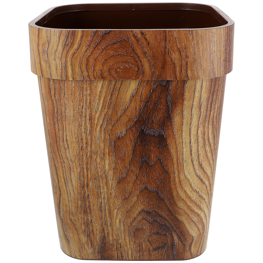 Imitation Wooden Grain Waste Basket Garbage Can Household Waste Bin Garbage Can