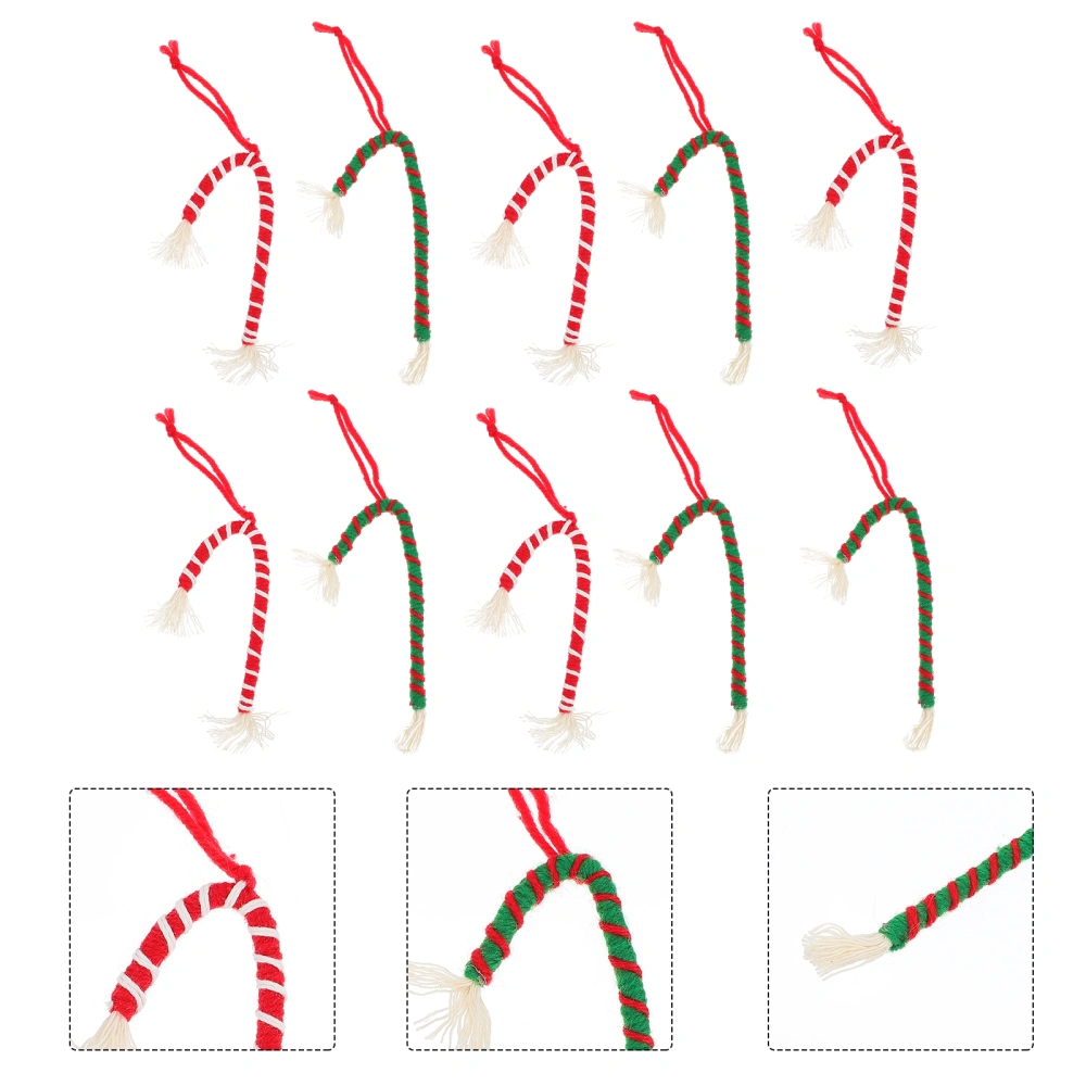 10Pcs Xmas Candy Cane Pendants Scene Layout Christmas Tree Hanging Ornaments