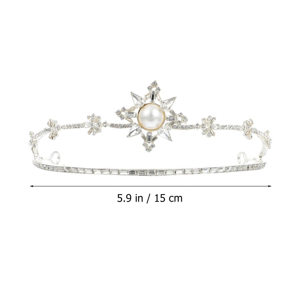 Rhinestone Studded Headband Pearl Hair Band Wedding Bridal Glitter Head Crown