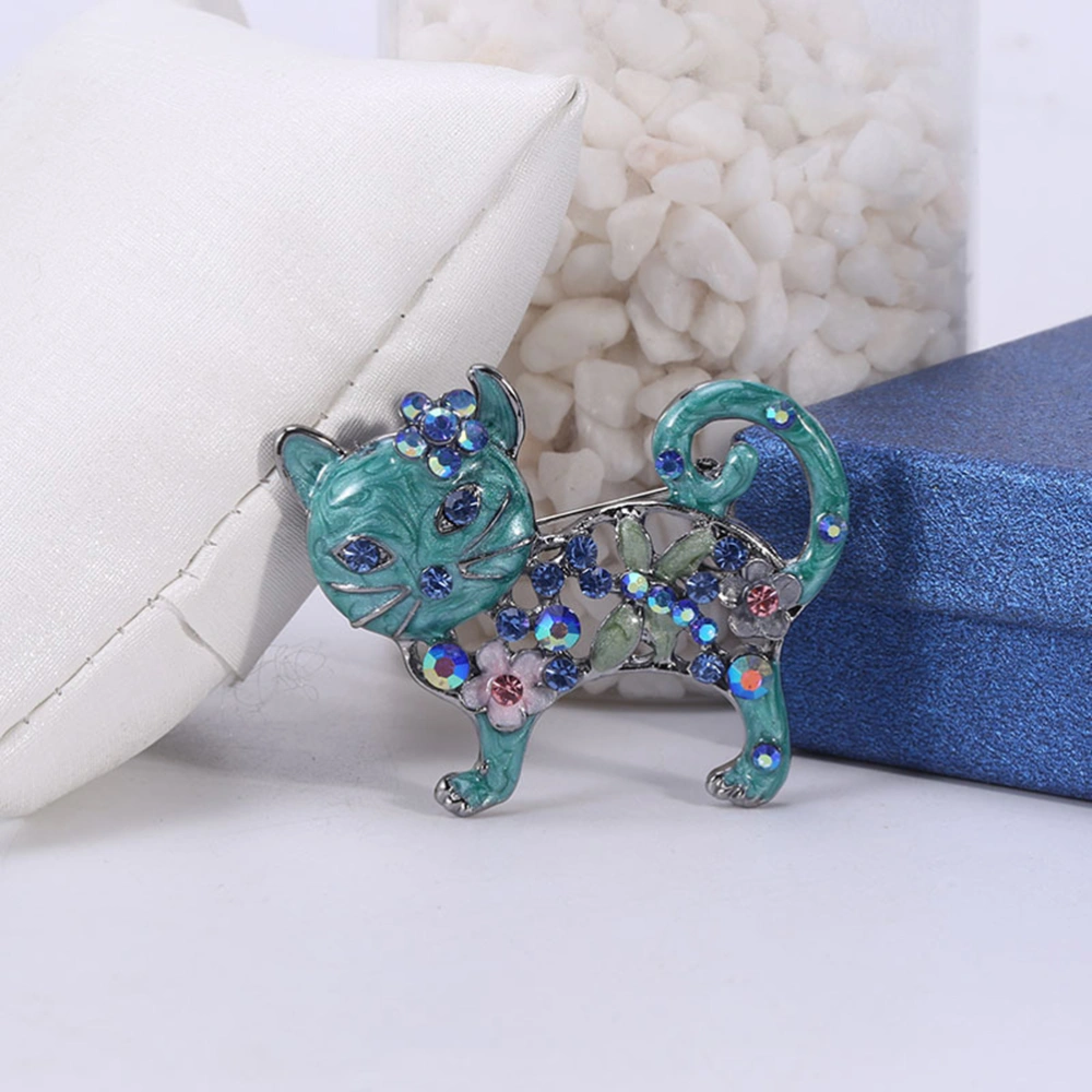 1PC Exquisite Cat Breastpin Cartoon Cat Brooch Pin Creative Drip Oil Cat Brooch Alloy Delicate Cat Decorative Brooch Electroplating Cat Brooch Creative Female Clothing Accessory for Dress Clothes Collar