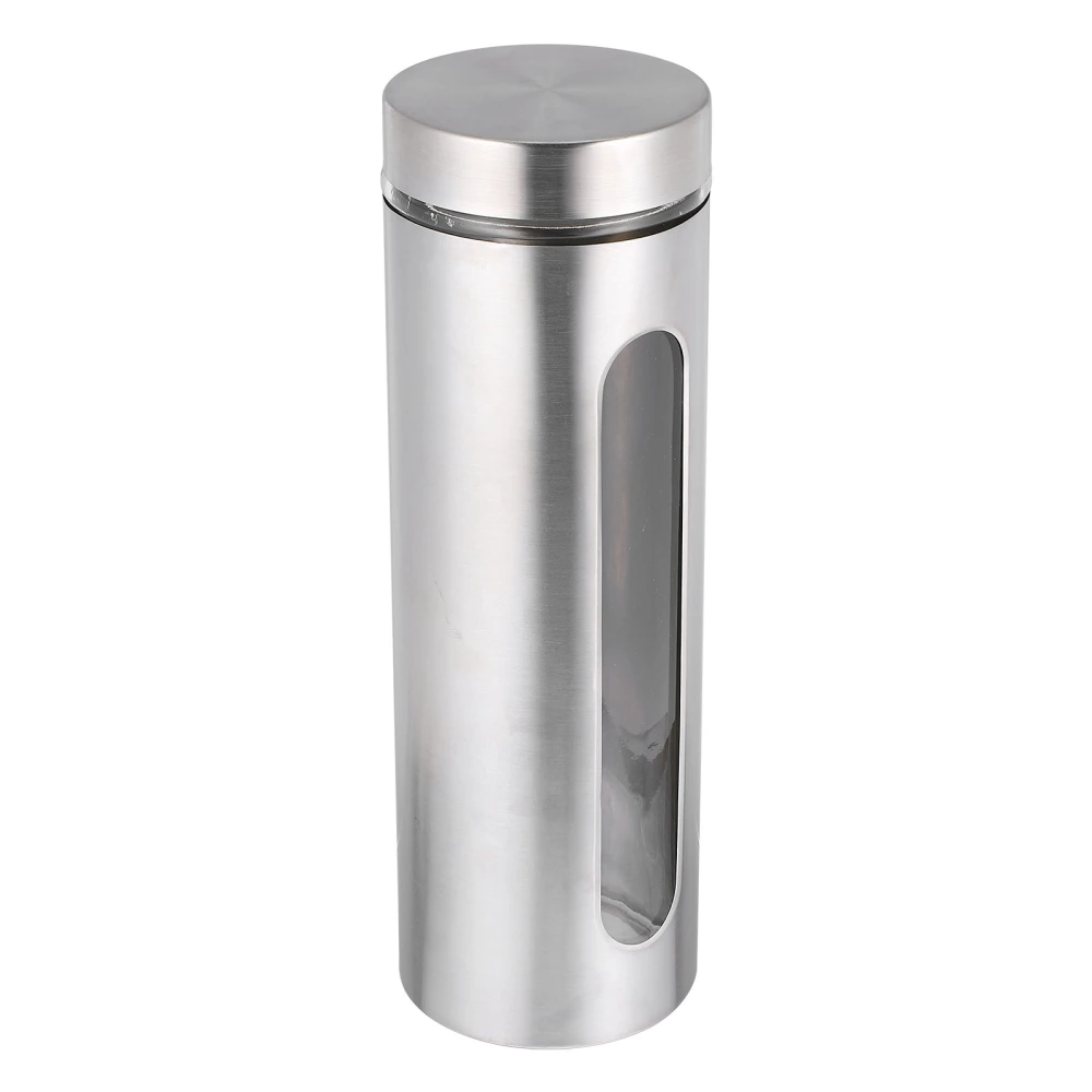 1pc Glass Stainless Steel Storage Bottle Household Kitchen Storage Supplies