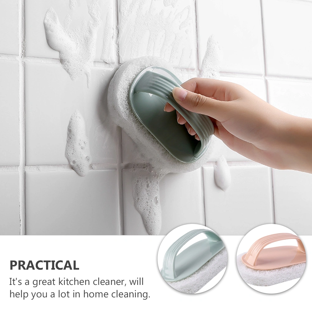 4 Pcs Practical Sponge Brush Plastic Cleaning Brush Hosehold Cleaning Supplies