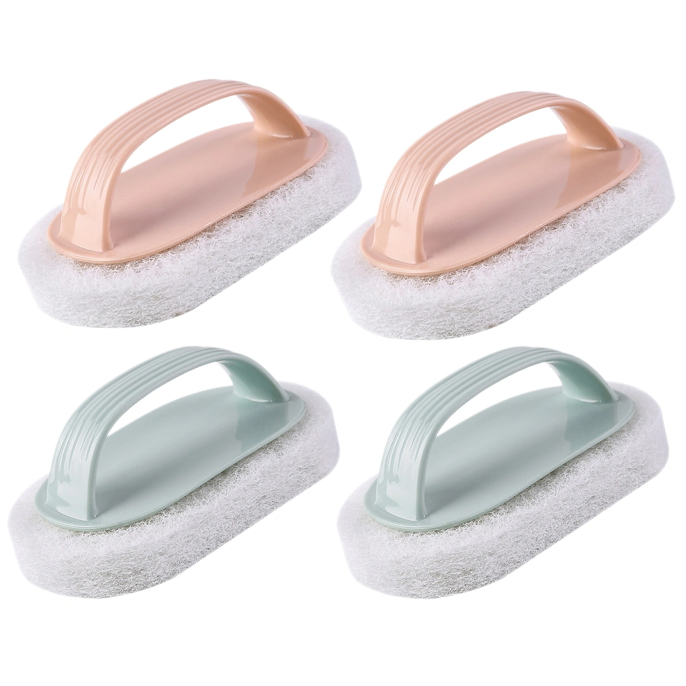 4 Pcs Practical Sponge Brush Plastic Cleaning Brush Hosehold Cleaning Supplies