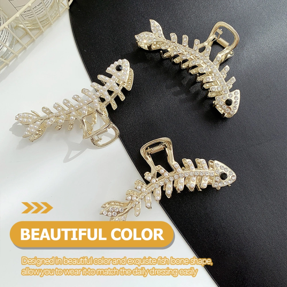 Fish Bone Hair Claw Hairpin Clips Temperament Hair Accessories for Women Thick Hair