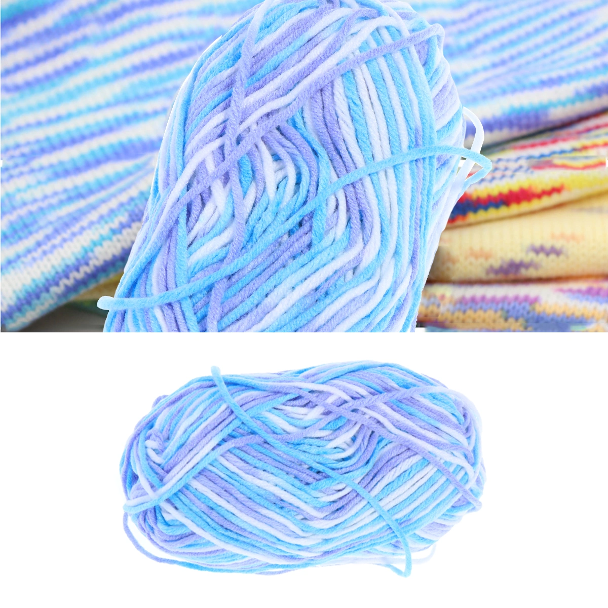 50g Milk Cotton Yarn Cotton Chunky Hand-woven Crochet Knitting Wool Yarn Warm Yarn for Sweaters Hats Scarves DIY (As Shown)