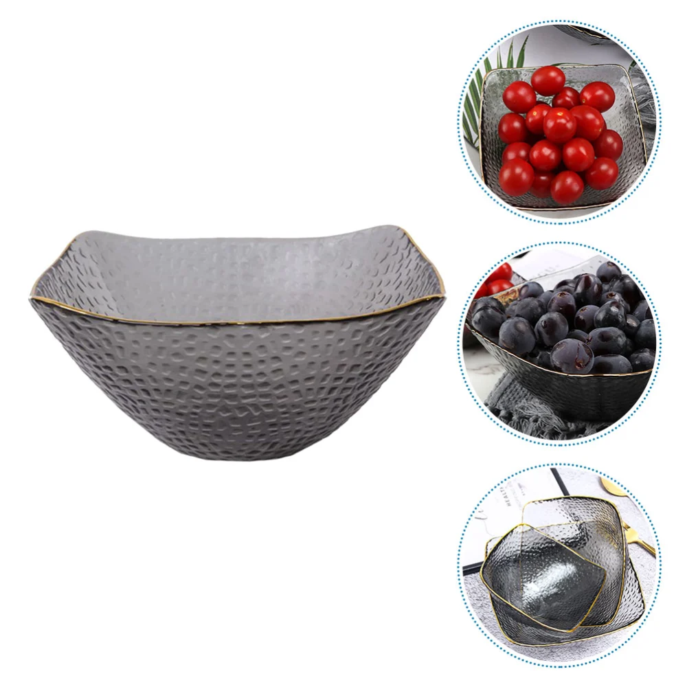 Premium Salad Bowl Glass Mixing Bowl All Purpose Square Serving Bowl Fruit Bowl