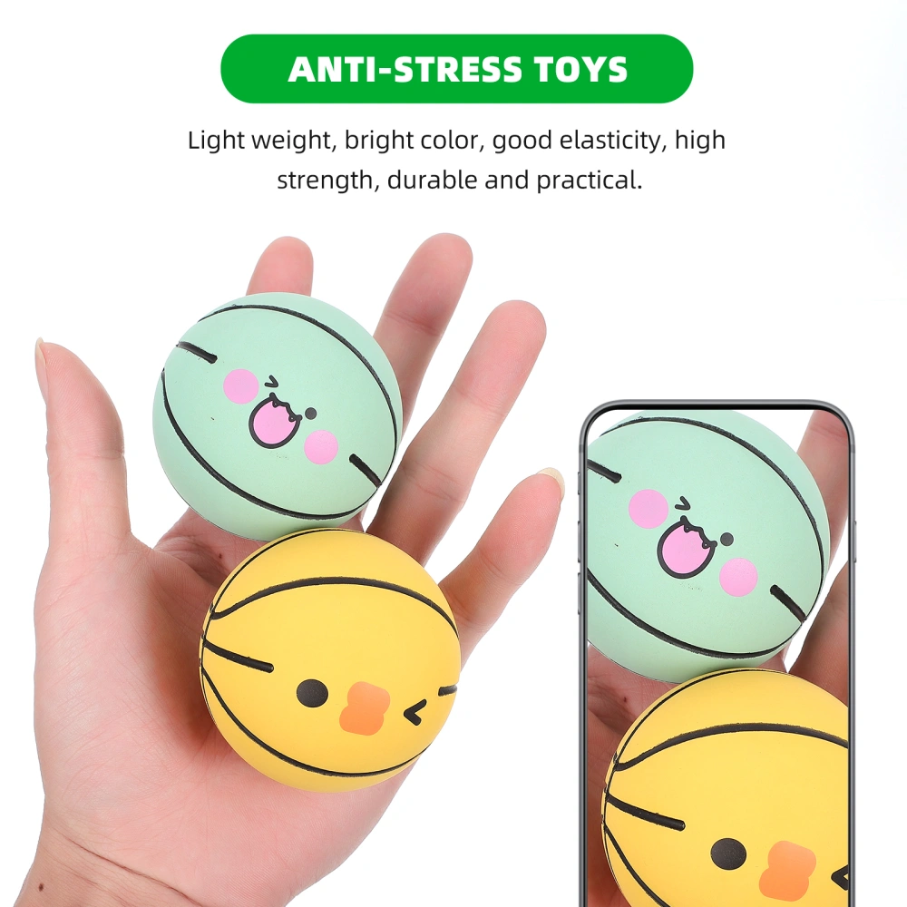 2pcs Cartoon Emoticon Bouncy Balls Stress Relief Balls Children Playthings