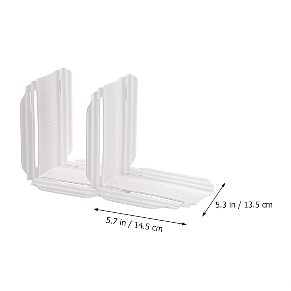 2pcs PP Multifunctional Flexible Partition Board Storage Dividers (White)