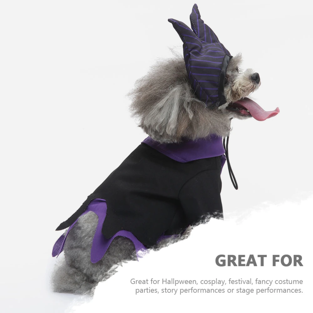 1 Set of Halloween Themed Pet Garment Funny Pet Costume Witch Style Puppy Clothes