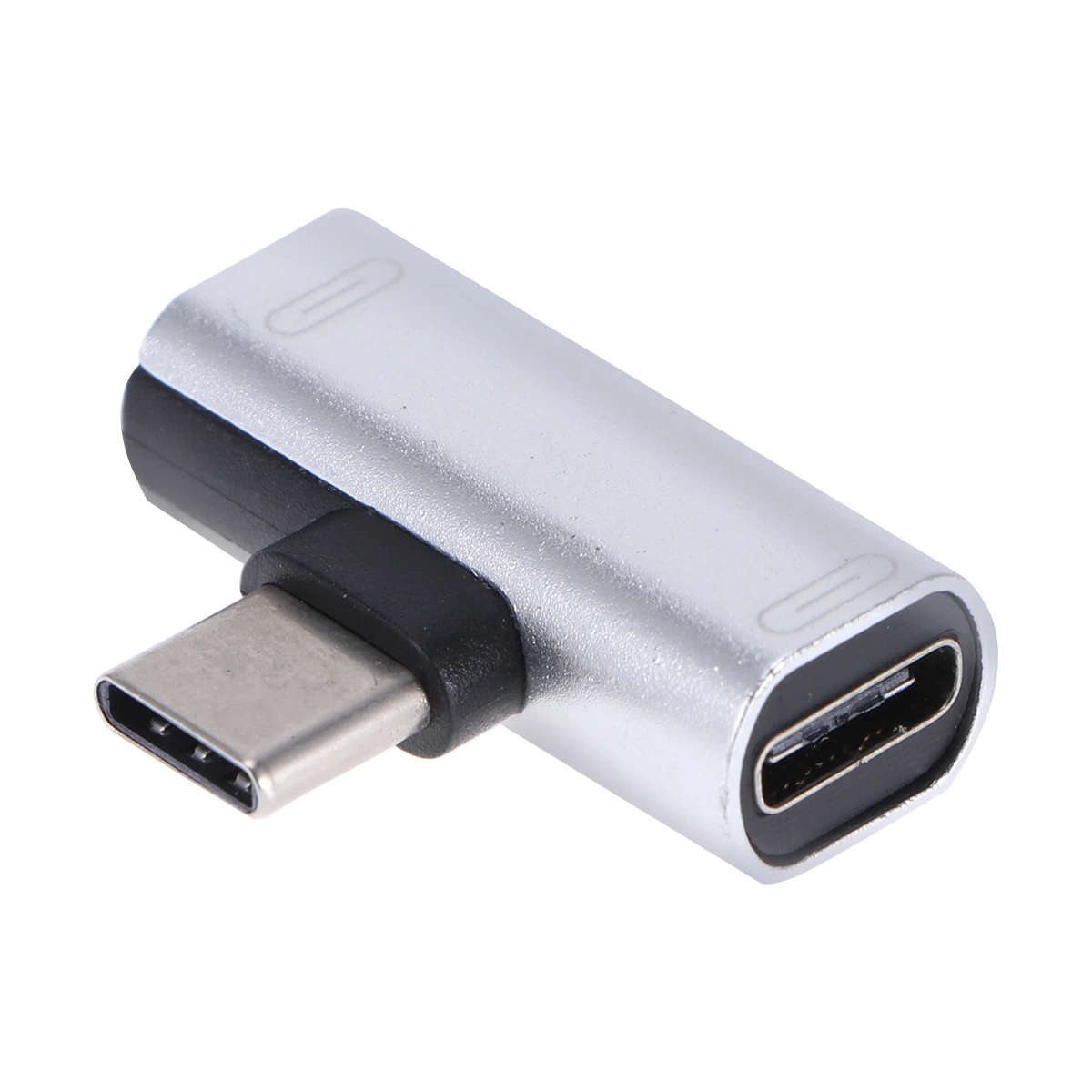 1Pc 2 in 1 3.5mm to Type-C Earphone Adapter Type C Audio Stereo Earphone Converter (Silver)