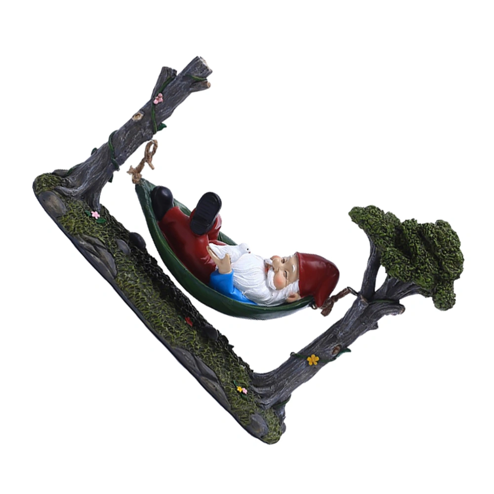 Creative Resin Gnome Hammock Garden Adornment Christmas Gift (Assorted Color)