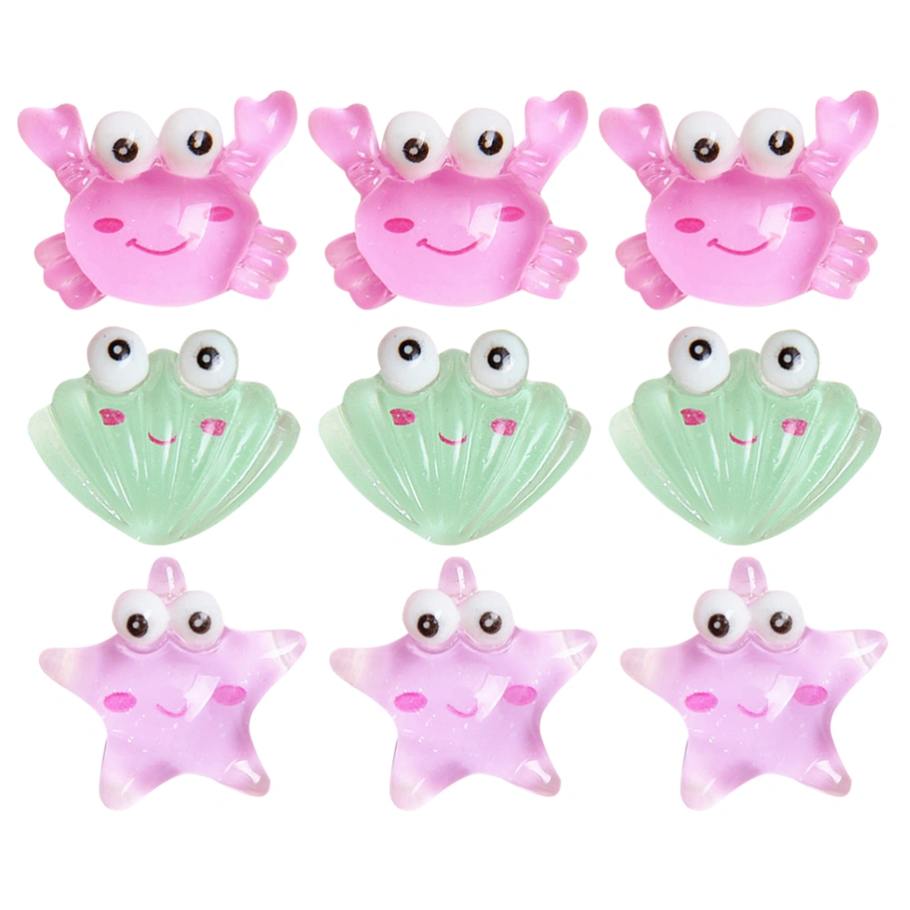 60Pcs Resin Decor Artificial Sea Creature Accessories Landscape Ornament Accessories for DIY Projects Crafts (Assorted Color Crab Sea Star Shell Decor for Each 20Pcs)