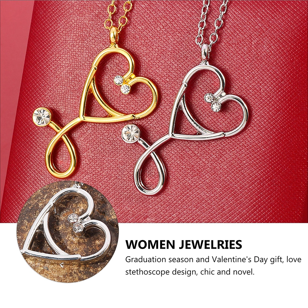 2pcs Women Necklaces Clavicle Pendant Necklaces Women Jewelries (Golden, Silver)