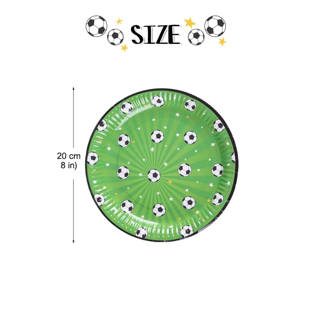 52pcs of One Set Football Themed Party Layout Disposable Tableware Cartoon Paper Cup Adorable Paper Plate Straw for Home (16pcs Paper Cup 16pcs Paper Plate and 20pcs Paper Straw)