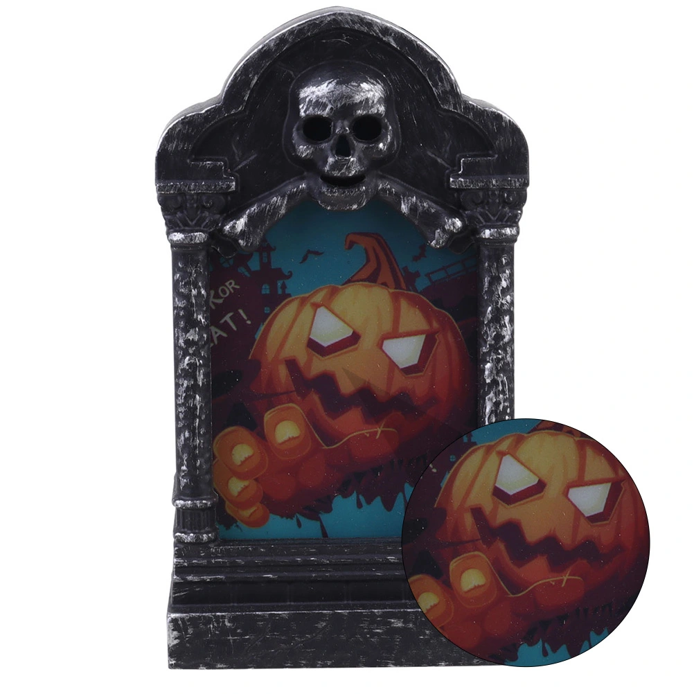 2Pcs Halloween Decorative Headstone Light LED Night Decorative Light (Black)