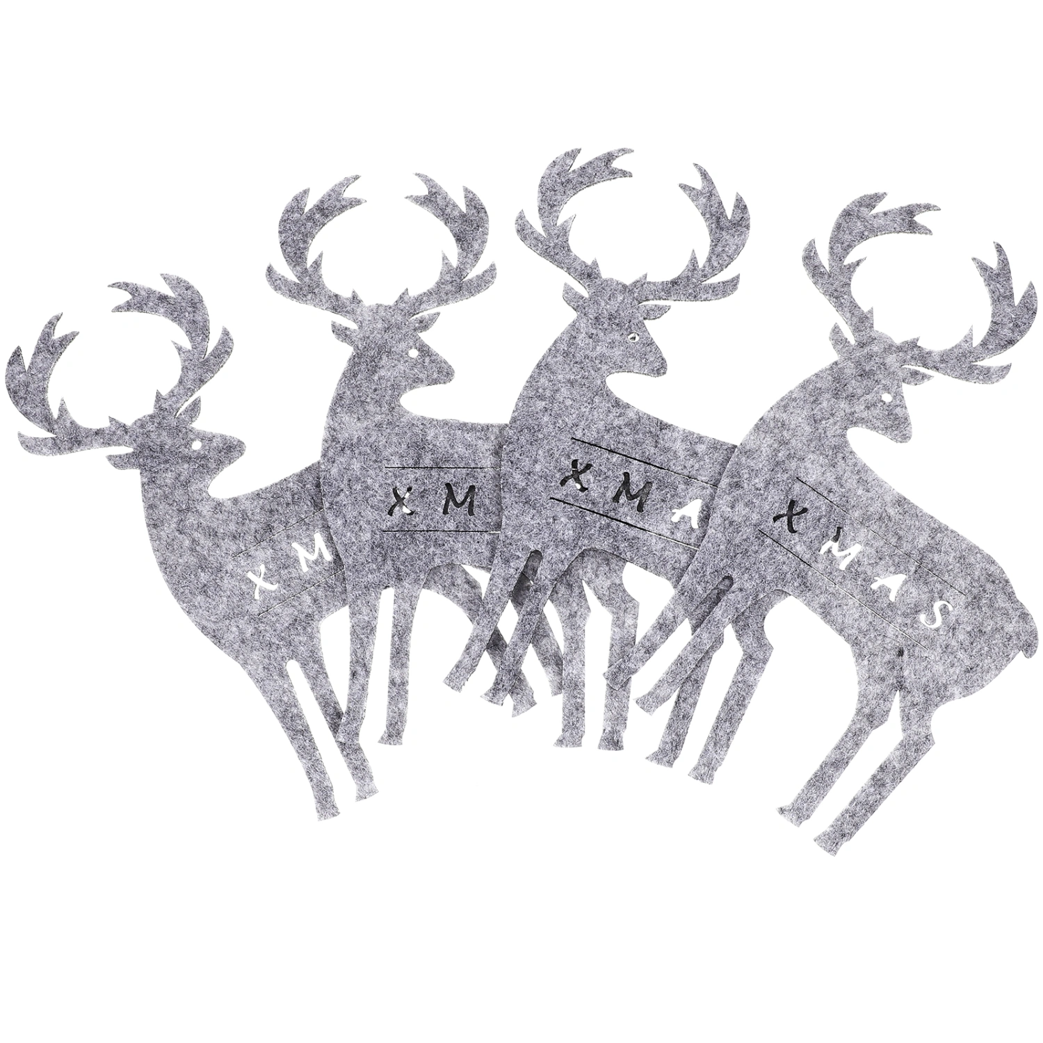 4pcs Christmas Elk Cutlery Holder Pouches Felt Xmas Party Utensil Holder Table Decors