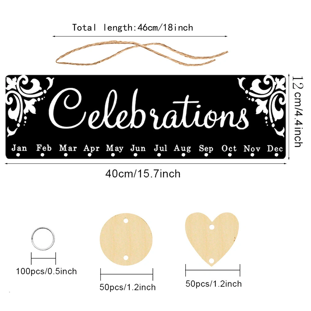 1 Set Birthday Calendar Wall Hanging Decoration Birthday Reminder Board Kit
