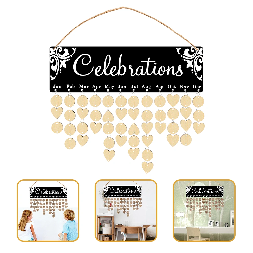 1 Set Birthday Calendar Wall Hanging Decoration Birthday Reminder Board Kit