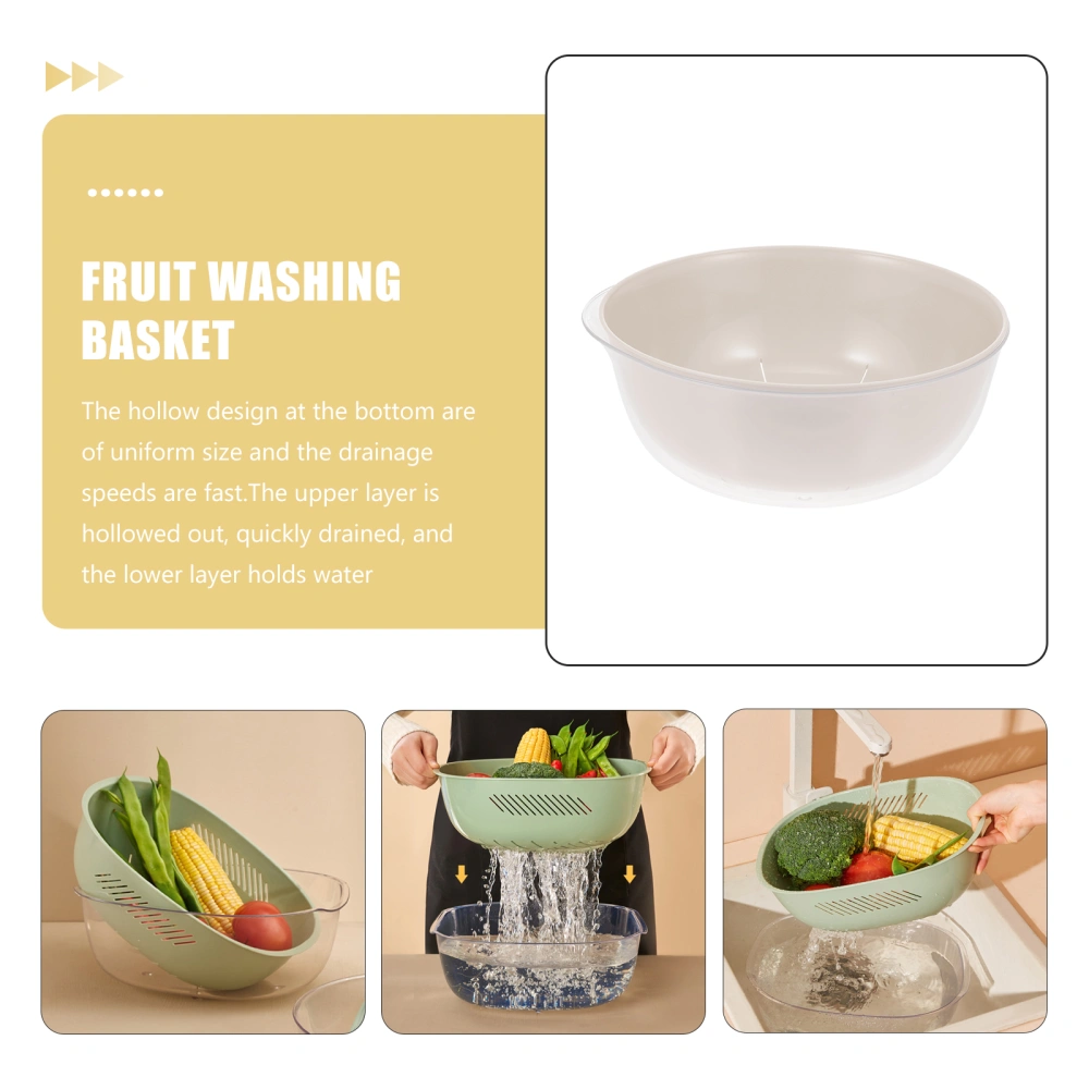 Kitchen Washing Basket Detachable Draining Basket Double-layer Basket Kitchen Supply