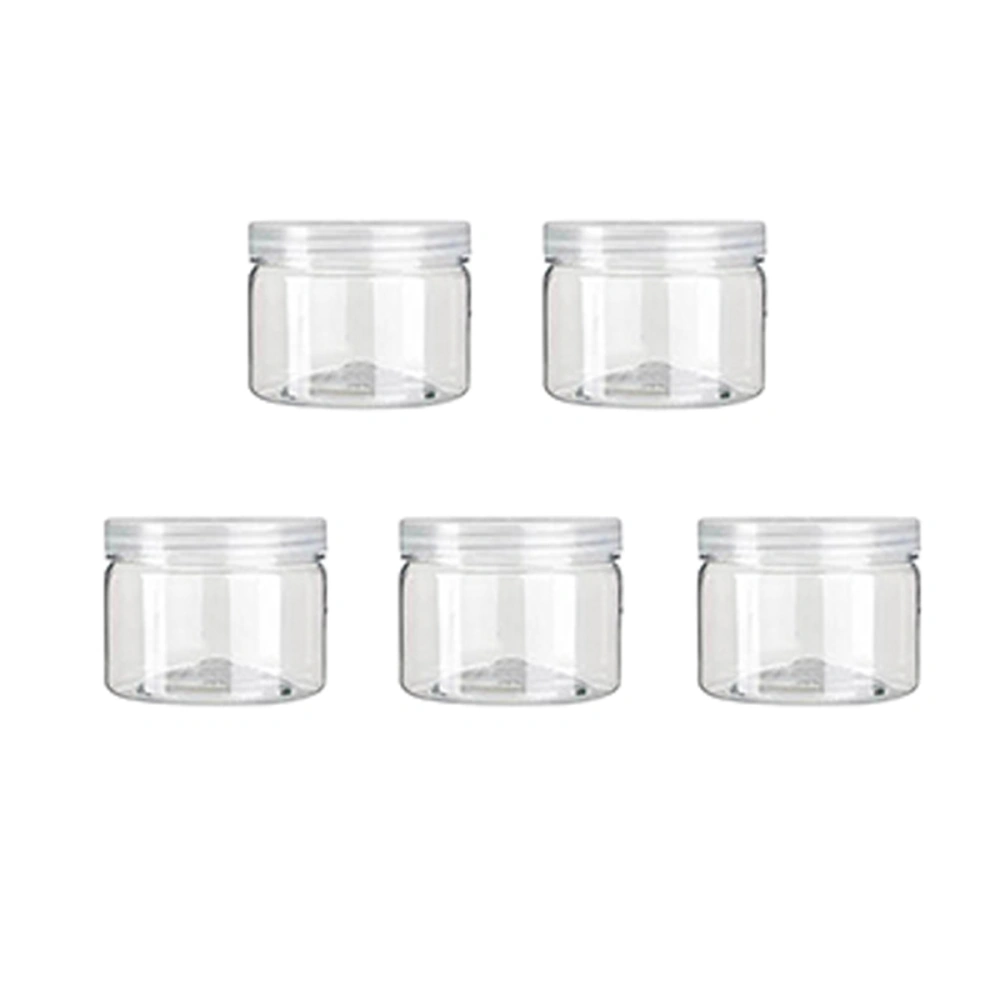 5Pcs PET Plastic Empty Storage Containers Cases with Lids Caps Cream Lotion Box Ointments Bottle Food Bottle Makeup Pot Jar