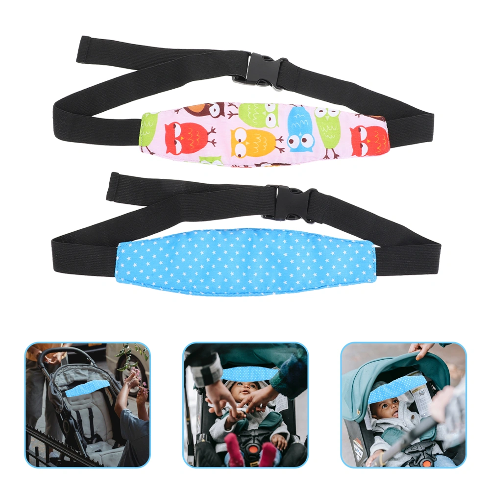 2Pcs Baby Stroller Head Support Strap Baby Sleeping Head Safety Strap Head Band Strap