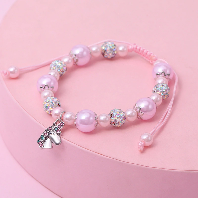 Bead Bracelet Delicate Women Bracelet Cute Unicorn Charm Bead Wrist Bracelet Women Jewelry